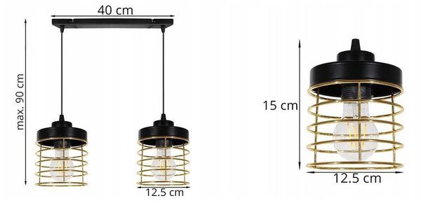 Závěsné svítidlo Rosti, 2x drátěné stínítko (výběr ze 2 barev), g