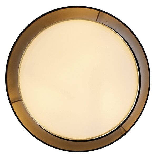 Moderní stropní svítidlo černé se zlatem 50 cm 3-světlo - Drum Duo