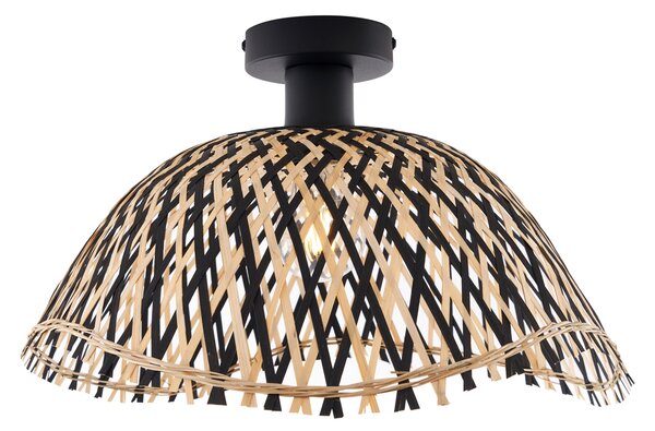 Stropní svítidlo v art deco stylu, černé bambusové, 40 cm - Alka
