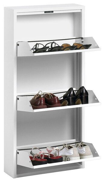 Bílý kovový botník Kave Home Ode 103 cm