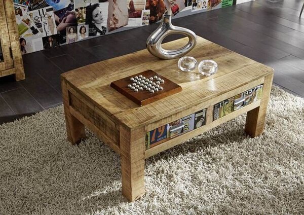 LOUNGE Konferenční stolek mango 90x60x40 vícebarevný lakovaný