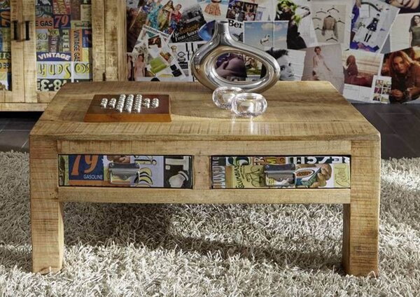 LOUNGE Konferenční stolek mango 90x60x40 vícebarevný lakovaný