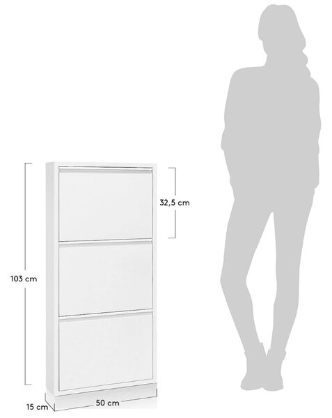 Bílý kovový botník Kave Home Ode 103 cm