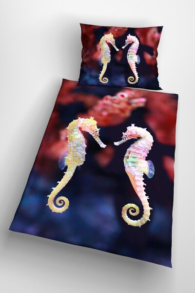 3d povlečení s mořským koníkem - Seahorse mikroplyš 140x200 cm