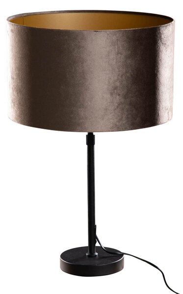 Stolní lampa černá se sametovým stínidlem hnědá 35 cm - Parte