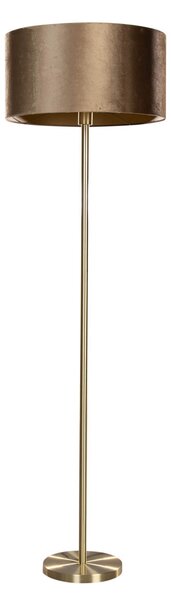 Stojací lampa mosazná s sametovým stínidlem bronzové barvy 50 cm - Simplo