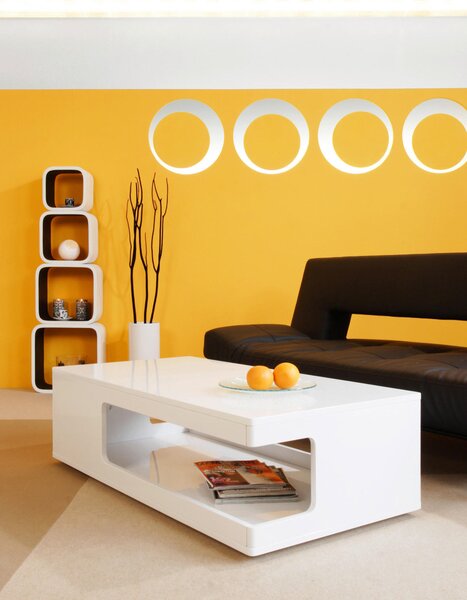 KONFERENČNÍ STOLEK, vysoce lesklá bílá, kompozitní dřevo, 120/60/35 cm Livetastic - Konferenční stolky, Online Only