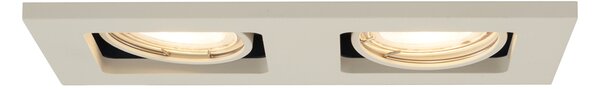 Moderní vestavné bodové svítidlo béžové GU10 50 mm otočné a sklopné 2-světlo - Qure