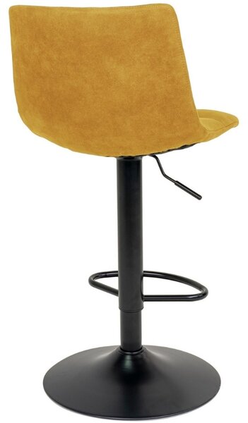 Nordic Living Žlutá sametová barová židle Nellie 63-83 cm