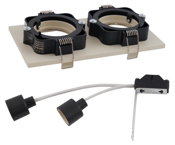 Moderní vestavné bodové svítidlo béžové GU10 50 mm otočné a sklopné 2-světlo - Qure
