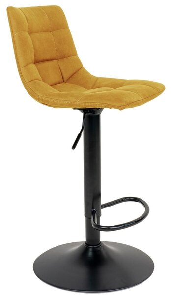 Nordic Living Žlutá sametová barová židle Nellie 63-83 cm