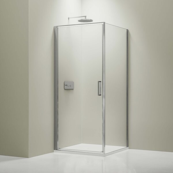 Rohový sprchový kout s výklopnými dveřmi NT416 - 8mm nano sklo - možnost volby šířky a barvy profilu