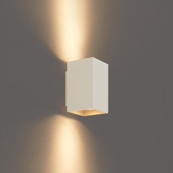 Moderní nástěnná lampa béžová GU10 50mm čtvercová 2-světla - Sandy