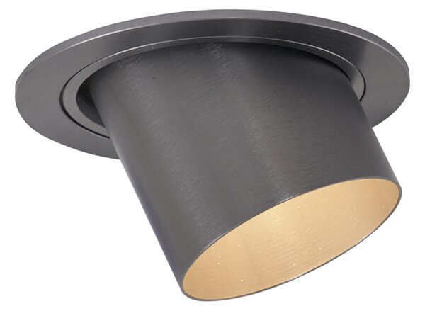 Sada 6 moderních zapuštěných bodových svítidel Gunmetal GU10 50mm kulatá naklápěcí - Installa