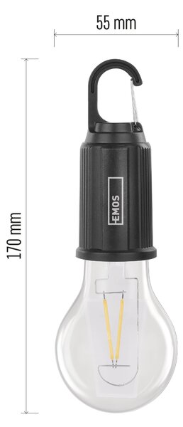 LED žárovka s USB P4719 černá