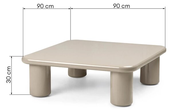 Hector Konferenční stolek Cherry 90 cm tmavě béžový