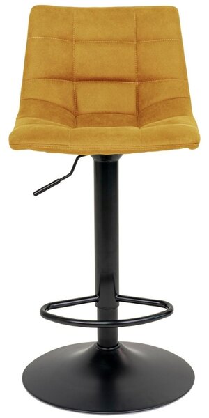 Nordic Living Žlutá sametová barová židle Nellie 63-83 cm