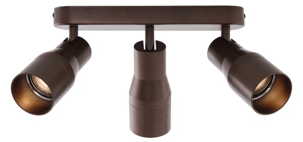 Zakulacené stropní bodové svítidlo tmavě bronzové GU10 50 mm 3-světlo - Stanley