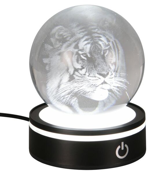 Stolní lampa ROSEBUD 3 černá/průhledná