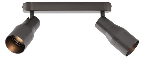 Zakulacené stropní bodové svítidlo antracitově šedé GU10 50 mm 2-světlo - Stanley