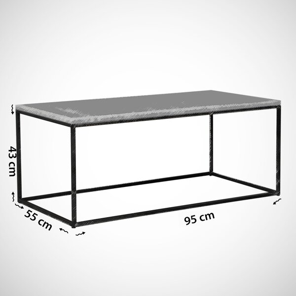 Kalune Design Konferenční stolek Cosco mramor bílý/černý