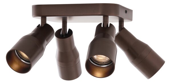 Stropní bodové svítidlo čtvercové tmavě bronzové GU10 50 mm 4-světlo - Stanley