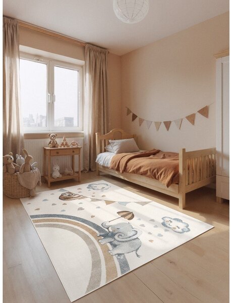 Krémový dětský koberec 120x170 cm Walk like an Elephant Rainy Party – Villeroy&Boch