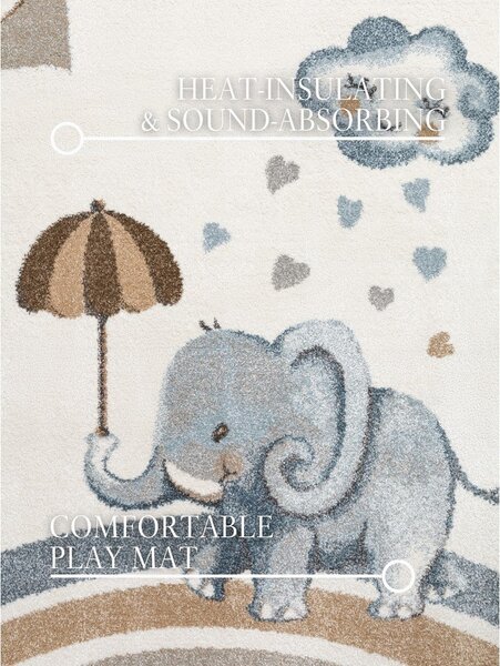 Krémový dětský koberec 120x170 cm Walk like an Elephant Rainy Party – Villeroy&Boch