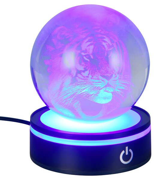 Stolní lampa ROSEBUD 3 černá/průhledná