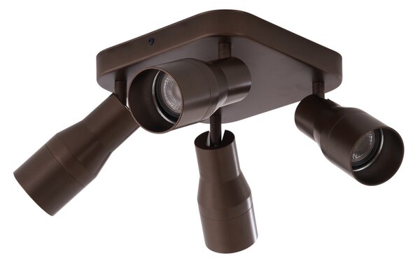 Stropní bodové svítidlo čtvercové tmavě bronzové GU10 50 mm 4-světlo - Stanley