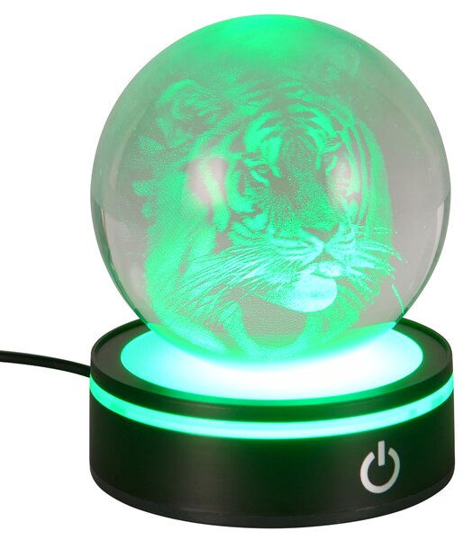 Stolní lampa ROSEBUD 3 černá/průhledná