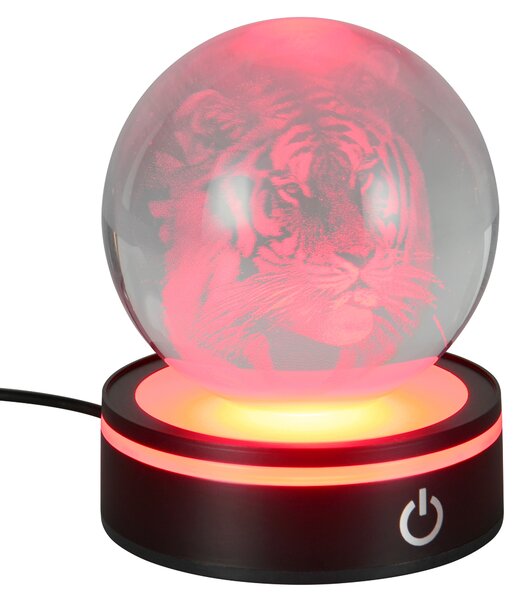 Stolní lampa ROSEBUD 3 černá/průhledná