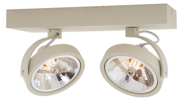 Moderní stropní bodové svítidlo béžové G9 kulaté otočné a sklopné 2-světlo - Go