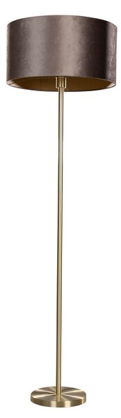 Stojací lampa mosazná s sametovým stínidlem hnědá 50 cm - Simplo