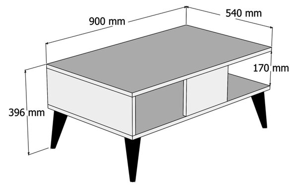 Kalune Design Konferenční stolek Lidya vlašský ořech/mramor