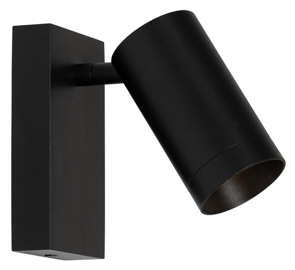 Chytrá nástěnná lampa černá nastavitelná s vypínačem vč. Wifi GU10 50mm - Jeana Luxe