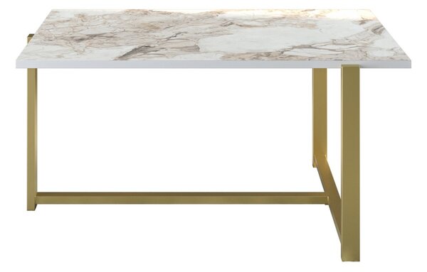 Kalune Design Konferenční stolek Merideths bílo-zlatý
