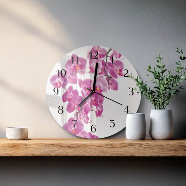 Skleněné nástěnné hodiny Orchidej zsoc-fi30-00176856
