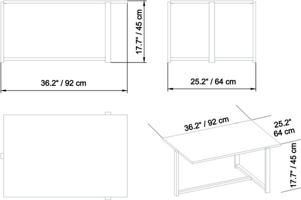 Kalune Design Konferenční stolek Merideths bílý mramor/zlatý