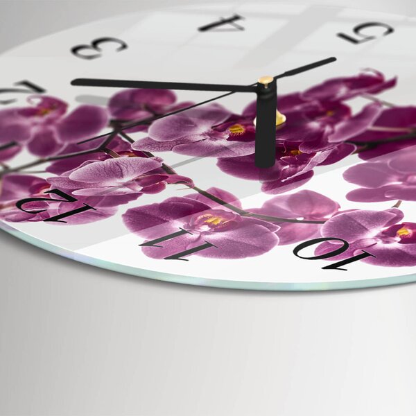 Skleněné nástěnné hodiny Orchidej zsoc-fi30-00176856