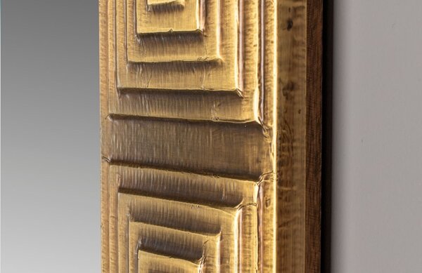Zlaté kovové závěsné zrcadlo DUTCHBONE VOLAN 110 x 70 cm