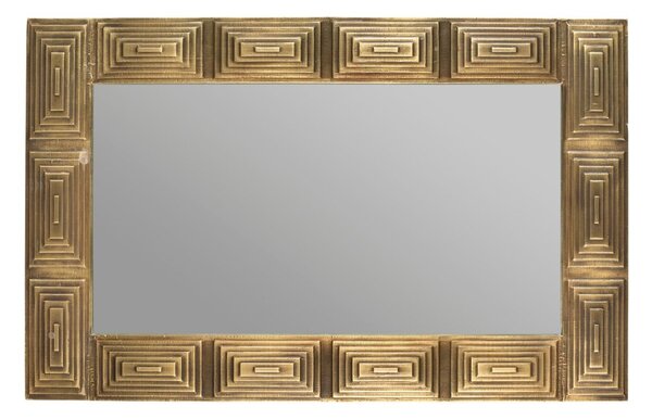 Zlaté kovové závěsné zrcadlo DUTCHBONE VOLAN 110 x 70 cm