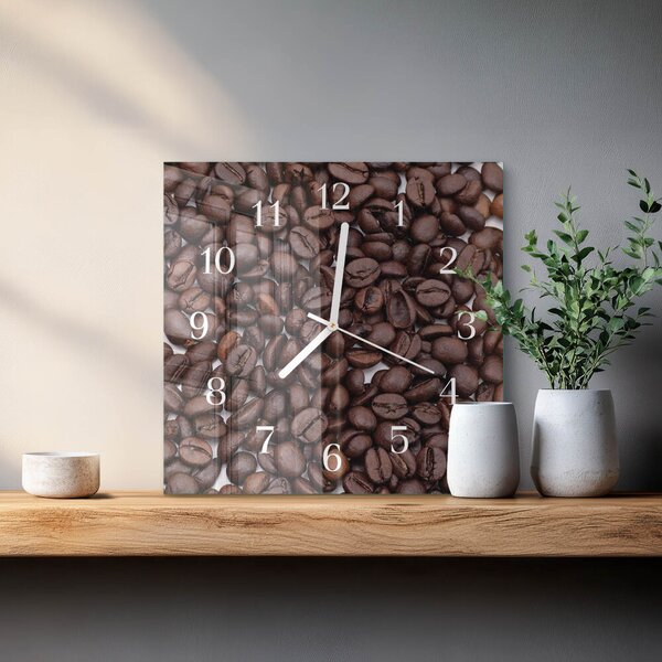 Skleněné hodiny Kávová zrna zskb-30x30-00079294