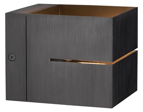 Moderní nástěnné svítidlo Gunmetal se světelným efektem - Transfer Groove