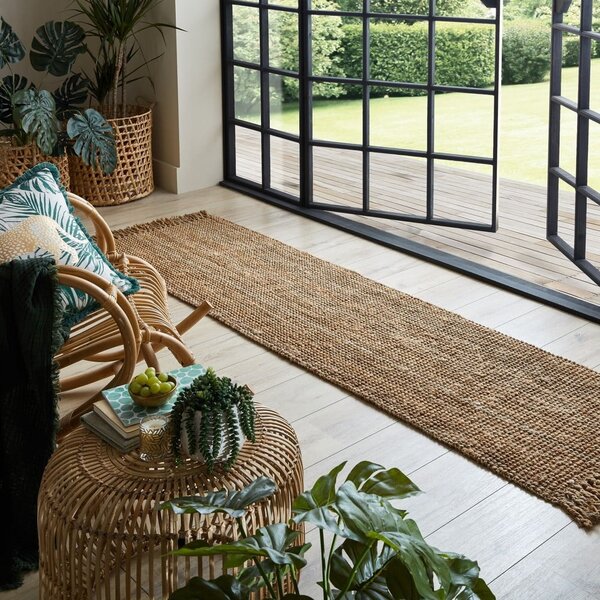 Ručně tkaný jutový běhoun v přírodní barvě 60x150 cm Jute Boucle – Flair Rugs