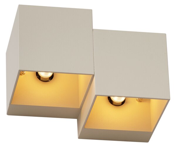 Moderní nástěnná lampa béžová 2 světla - Transfer Double