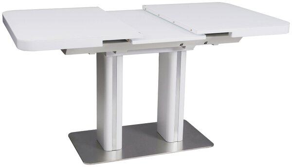 JÍDELNÍ STŮL, bílá, barvy nerez oceli, 120-160/80/76 cm Hom`in - Jídelní stoly