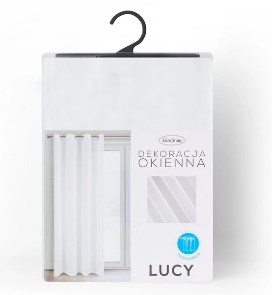 ZÁCLONA NA KROUŽCÍCH LUCY 140X250 CM BÍLÁ