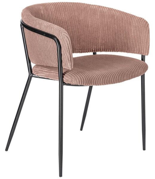 Růžová manšestrová jídelní židle Kave Home Runnie