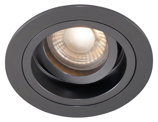 Sada 6 moderních zapuštěných bodových svítidel Gunmetal GU10 50mm kulatá naklápěcí - Chuck